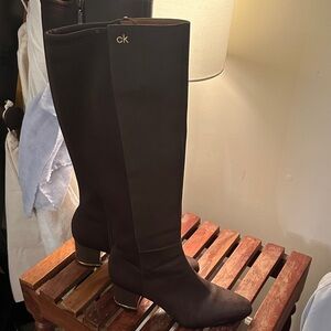 Calvin Klein Dark Brown Heeled Boots